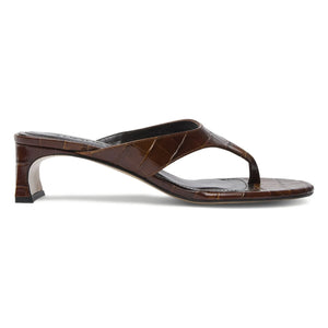Augusta - Farah Crocodile Pattern Sandals | Chocolate