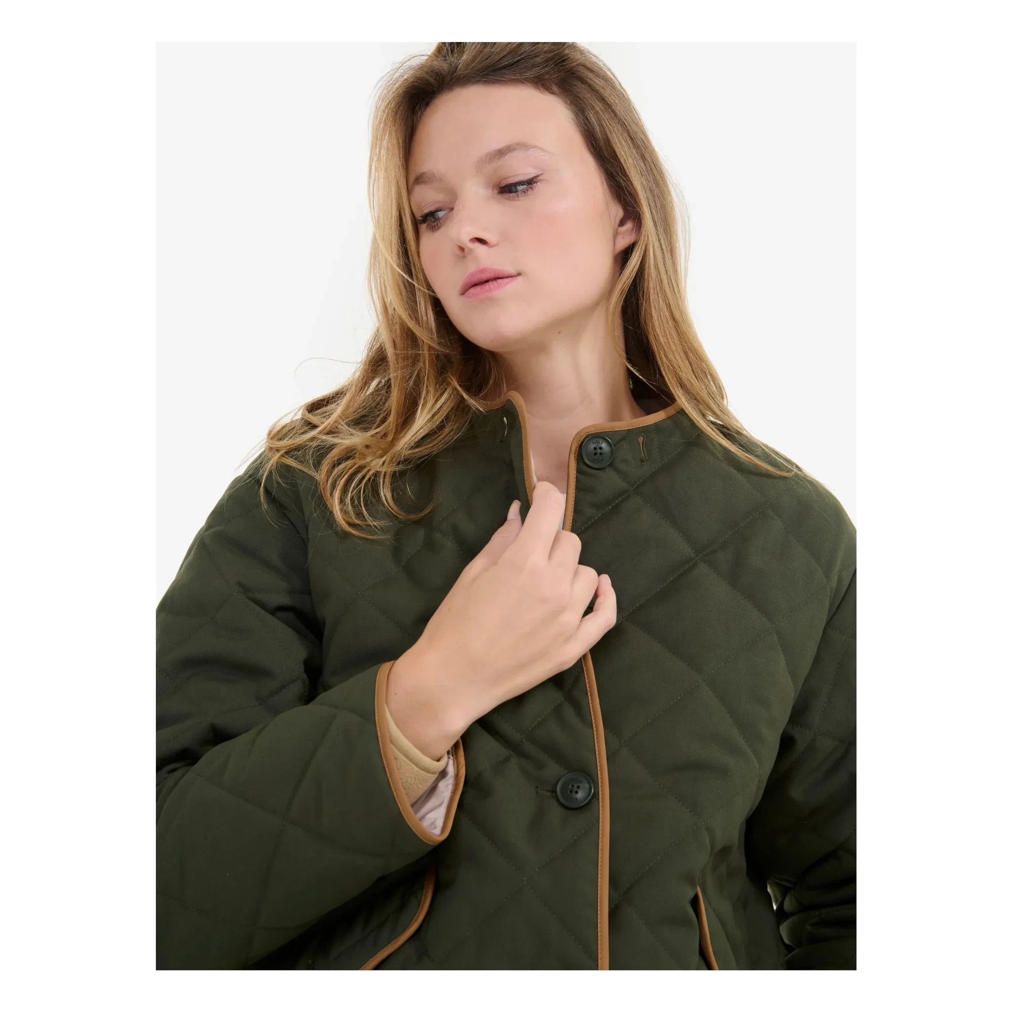 Aigle - Water-Resistant, Recycled Fiber Quilted Jacket | Khaki