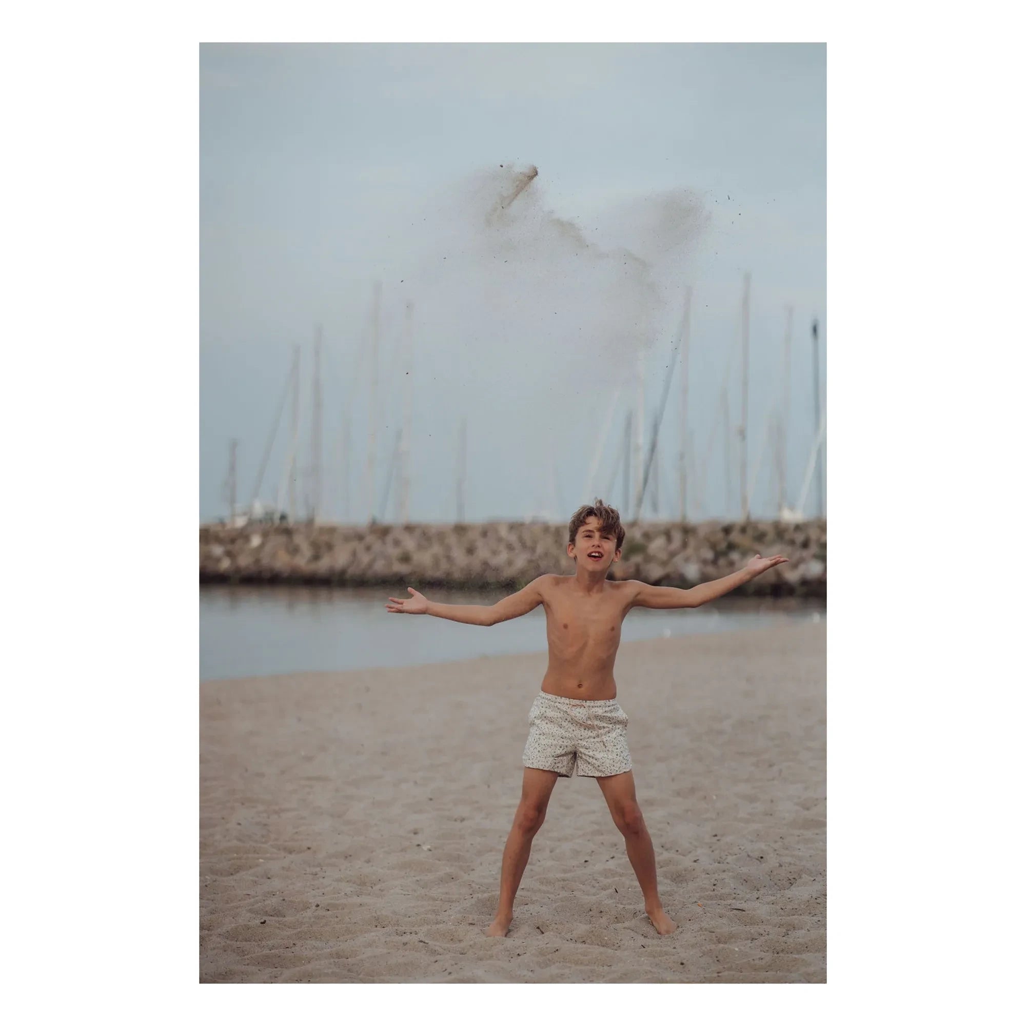 Grech & Co - Recycled Fiber Tile Swim Shorts | Pale Green