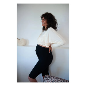 Mama Hangs - Mama Flow Hamilelik Bisiklet Taytı | Siyah
