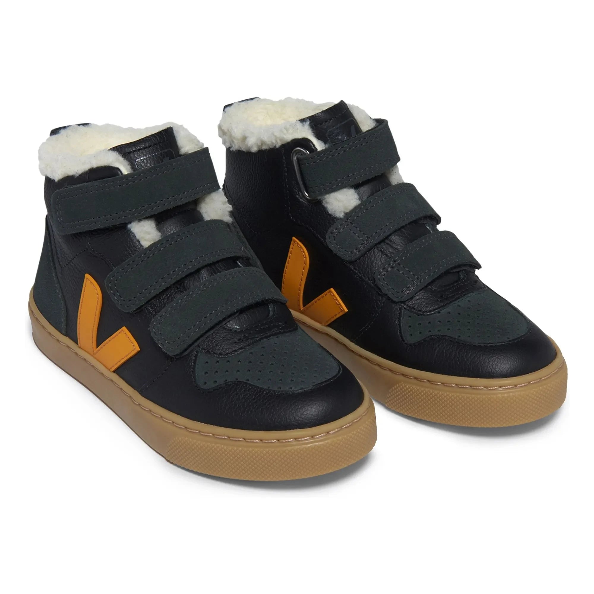 Veja - V-10 Mid Scratch Lined Sneakers | Siyah