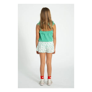 Piupiuchick - Organic Cotton Floral Shorts | White