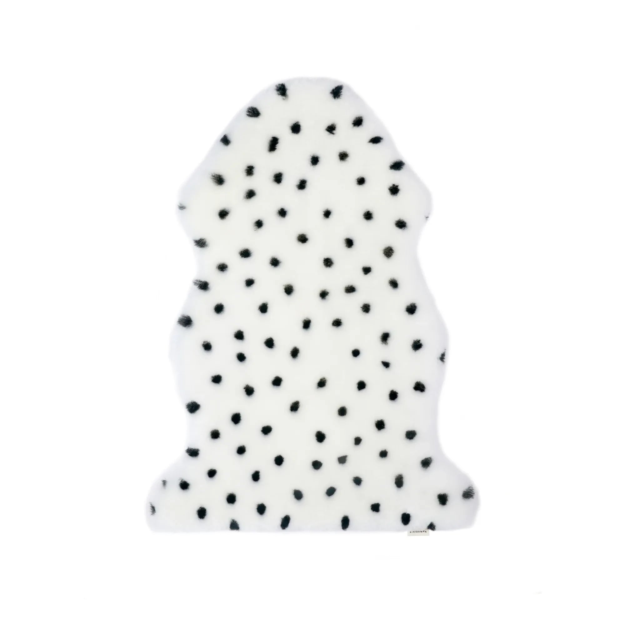 BINIBAMBA - Short Faux Sheep Fur Rug - 98x62 cm | Dalmatian