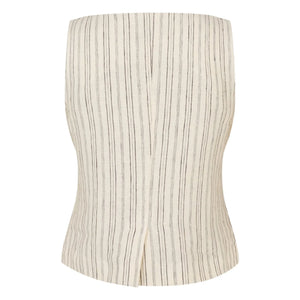 Samsoe Samsoe - Saloves Linen and Cotton Vest | Cream
