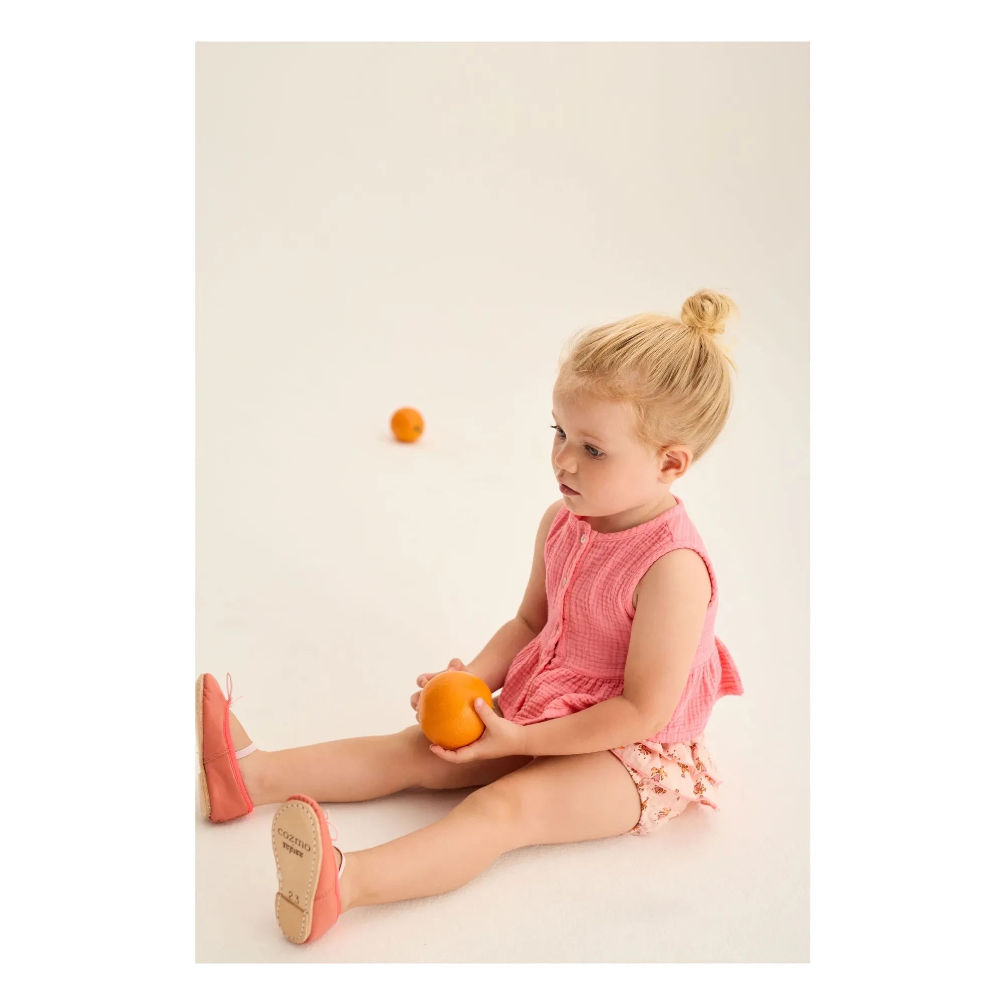 Cozmo - Posy Cotton Gauze Top | Powder Pink