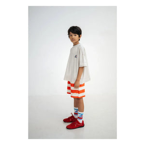 Repose AMS - Organic Cotton Striped Jogger Shorts | Red