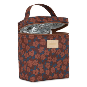 Nobodinoz - Insulated Lunch Bag Hyde Park Maroon Poppies | Brick Red