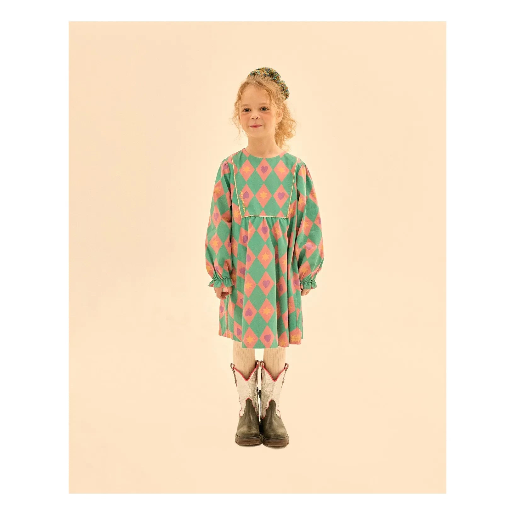 Jelly Mallow - Diamond Pattern Dress | Turquoise