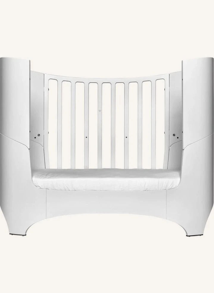 Leander - Dönüştürülebilir Oval Karyola, Comfort+7 Yatak ile Eksiksiz | Beyaz saten