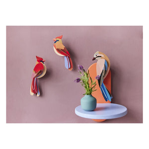 Studio Roof - Cardinal Wall Decorations - Set of 2 | Red