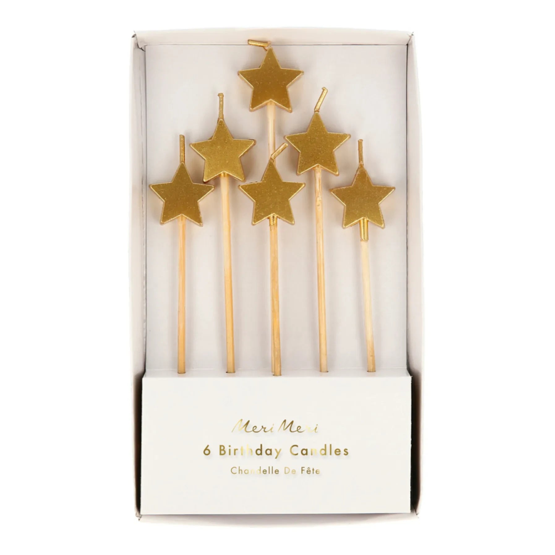 Meri Meri - Star Candles - Set of 6 | Gold