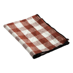 Maison de Vacances - Bourdon Siyah Fileli Gingham Peçete | Vichy Argile