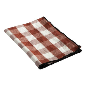 Maison de Vacances - Bourdon Siyah Fileli Gingham Peçete | Vichy Argile