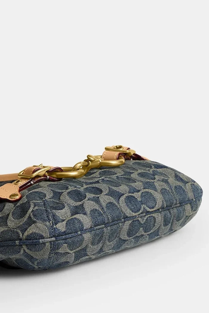 Coach Belted Ergo Shoulder Bag 26 denim kadın hobo çanta