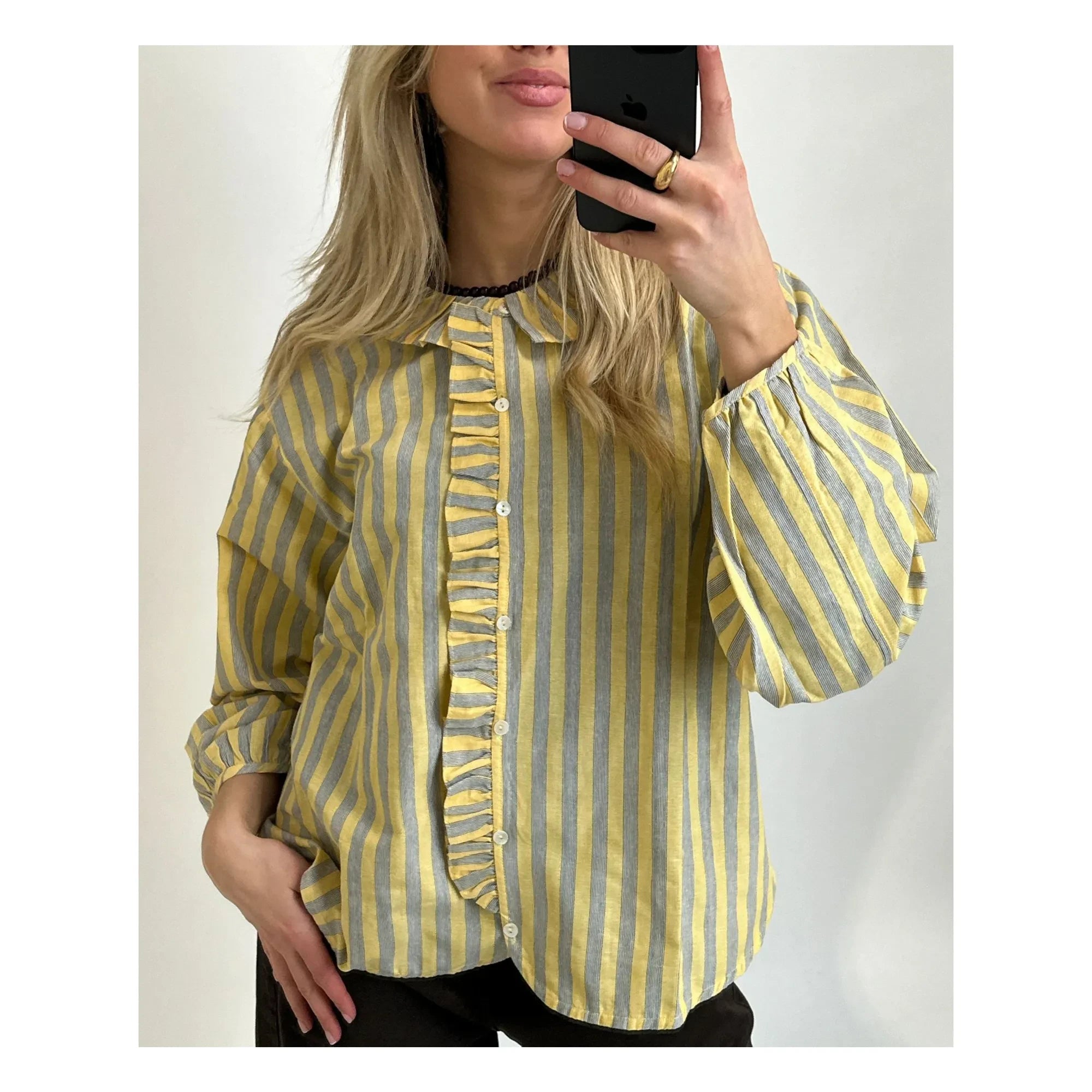 SISSEL EDELBO - Mirelle Striped Shirt | Yellow