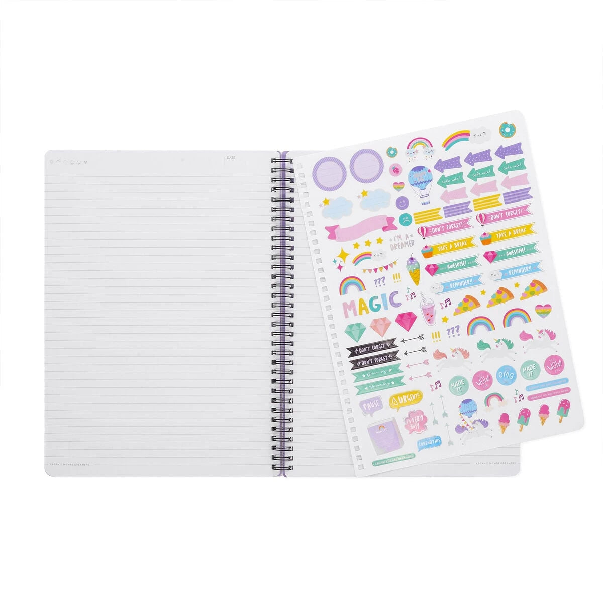 Legami - A4 Lined Defter ile Illustrated Hard Kılıf - Tek Boynuzlu At - Spiral-Bound