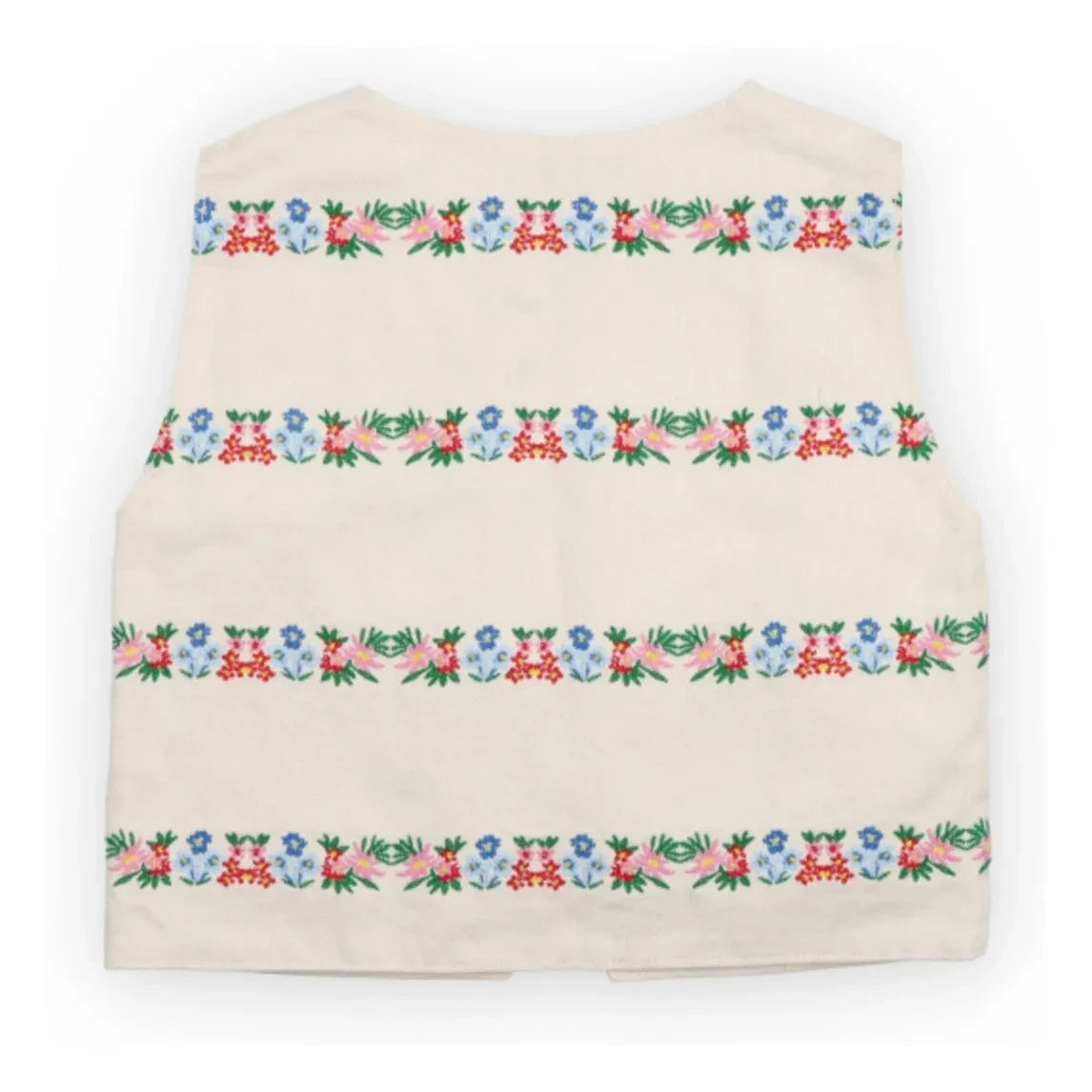 the new society - Embroidered Malva Flower Knots Cotton BCI | Ecru