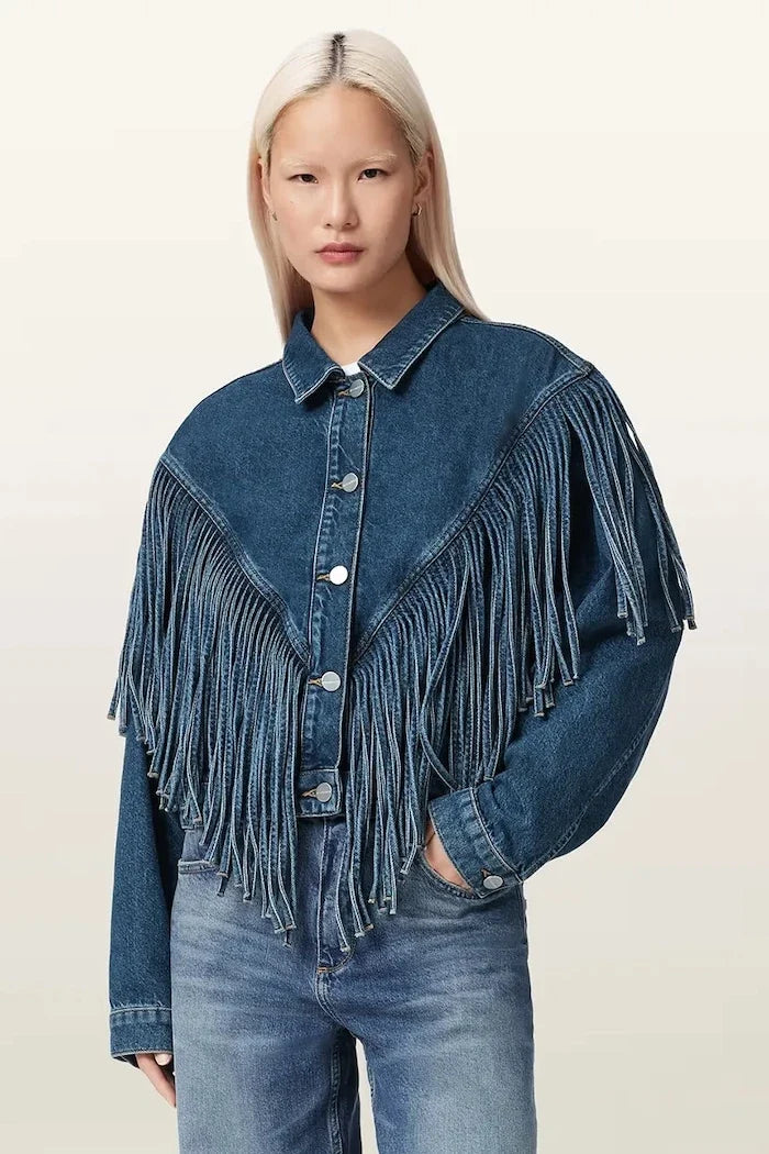 AllSaints kadın denim ceket MARLENE