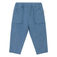 Cozmo - Mario Cotton Gingham Denim Pants | Blue