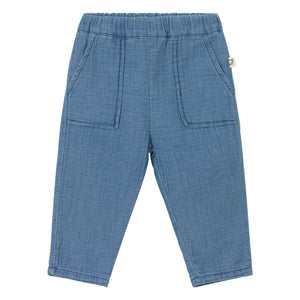 Cozmo - Mario Cotton Gingham Denim Pants | Blue