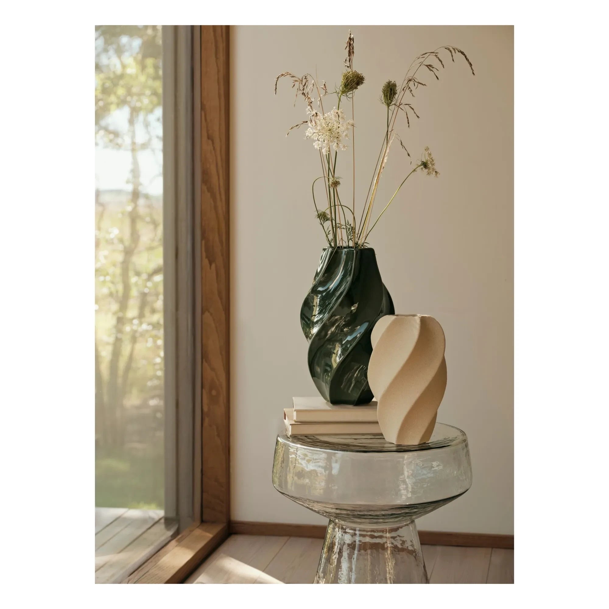 Broste Copenhagen - Odette stone ceramic vase | Green