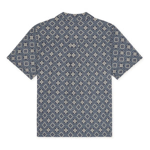 Les Deux - Lukas Arabesque Organic Cotton Short Sleeve Shirt | Blue