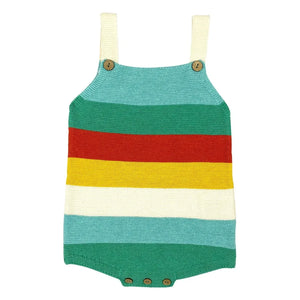 Bayiri - Rainbow Organic Cotton Romper | Turquoise