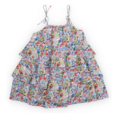 the new society - Verbena Fleurie Ruffled Dress | Blue