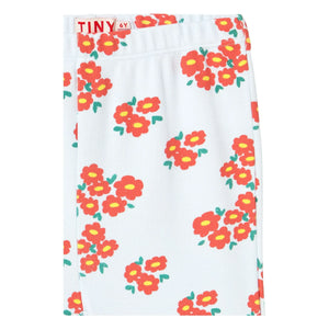 Tinycottons - Organic Cotton Flare Pants with Floral Print Ribbed | Light blue