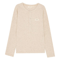 brunobruno nation - Leo Ribbed Button-Down T-shirt Organic cotton | Off-white