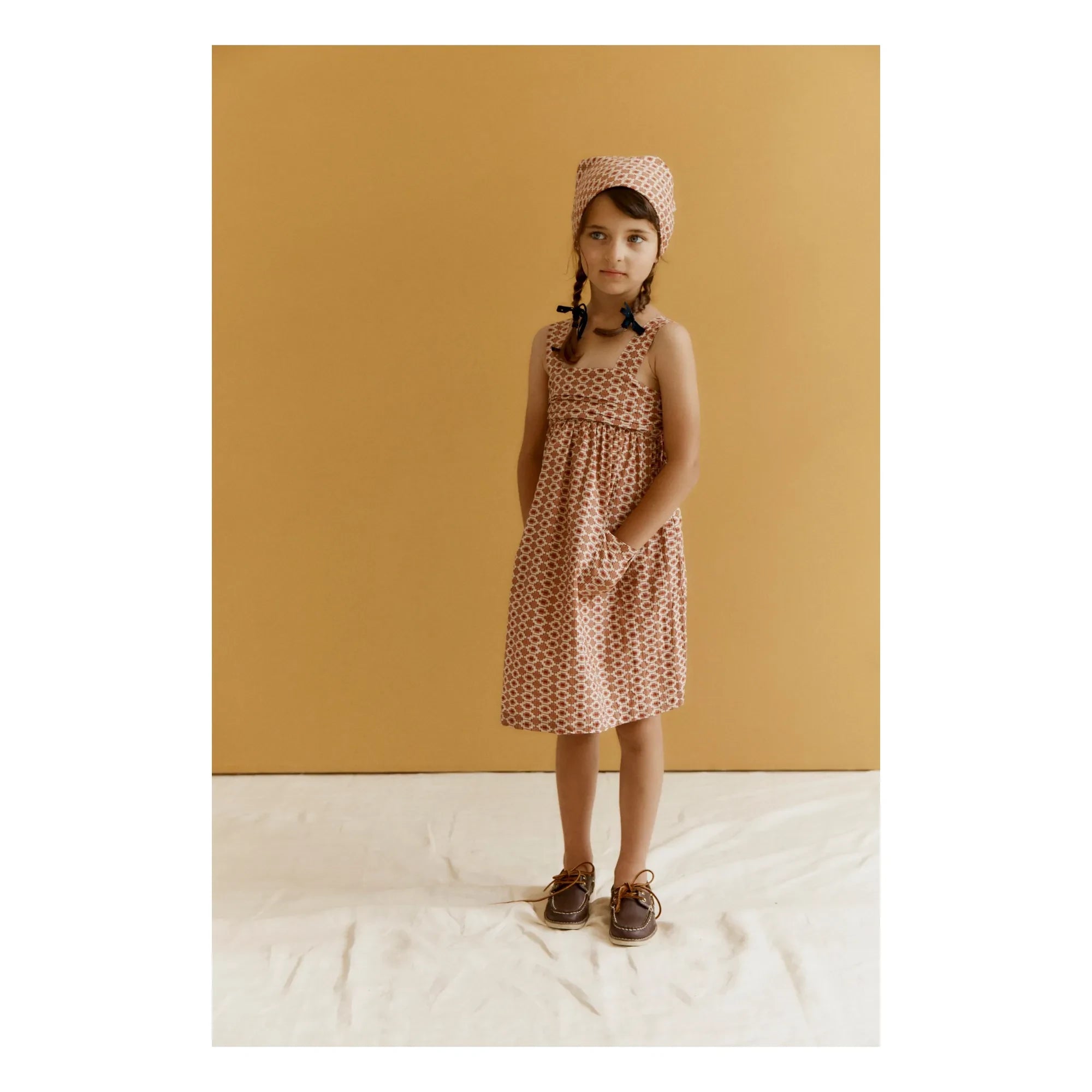 Caramel - Abelia Geometric Dress | Brick Red