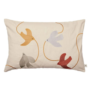 Ferm Living Kids - Swif Bird Embroidered Pillow | Beige