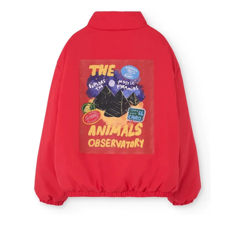 The Animals Observatory - Crocodile Padded Coat Recycled Fibers | Red