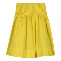 Tangerine - Pleated Midi Skirt | Yellow
