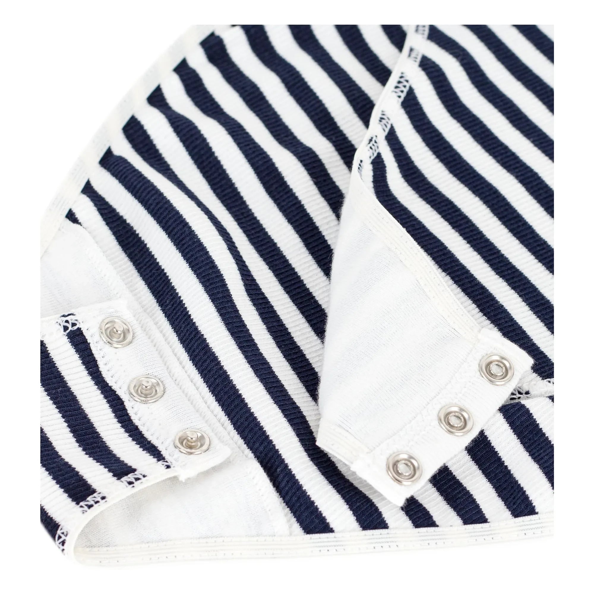 Petit Bateau - Striped Ribbed Organic Cotton Bodysuit | Navy Blue