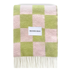 Maison Deux - Damier Wool Blanket | Anise Green