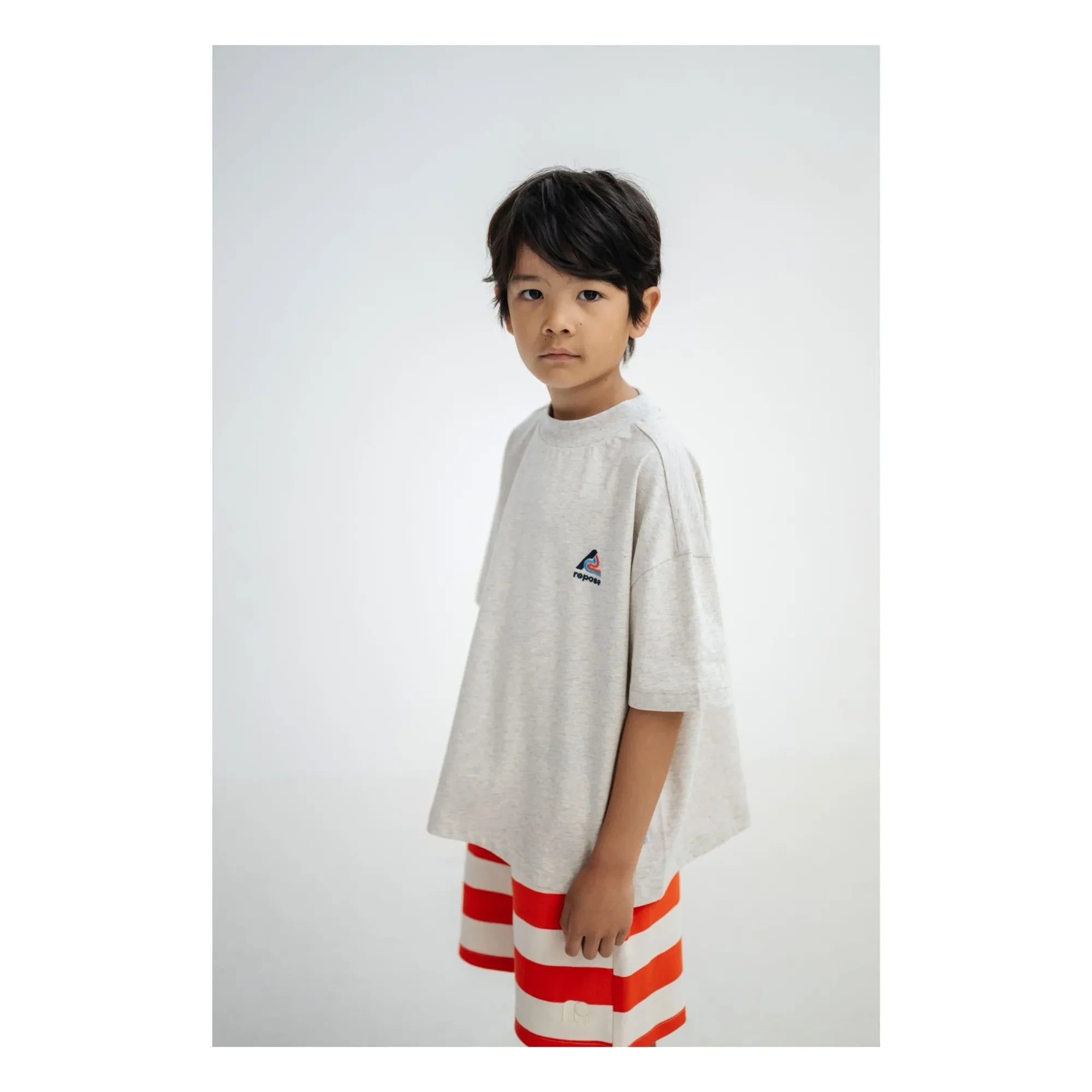 Repose AMS - Organic Cotton Striped Jogger Shorts | Red