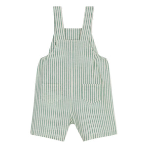 Petit Bateau - Striped Linen Short Salopet | Green