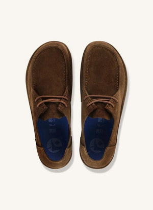 BIRKENSTOCK - Utti Lace-up Suede Loafer | Dark Brown