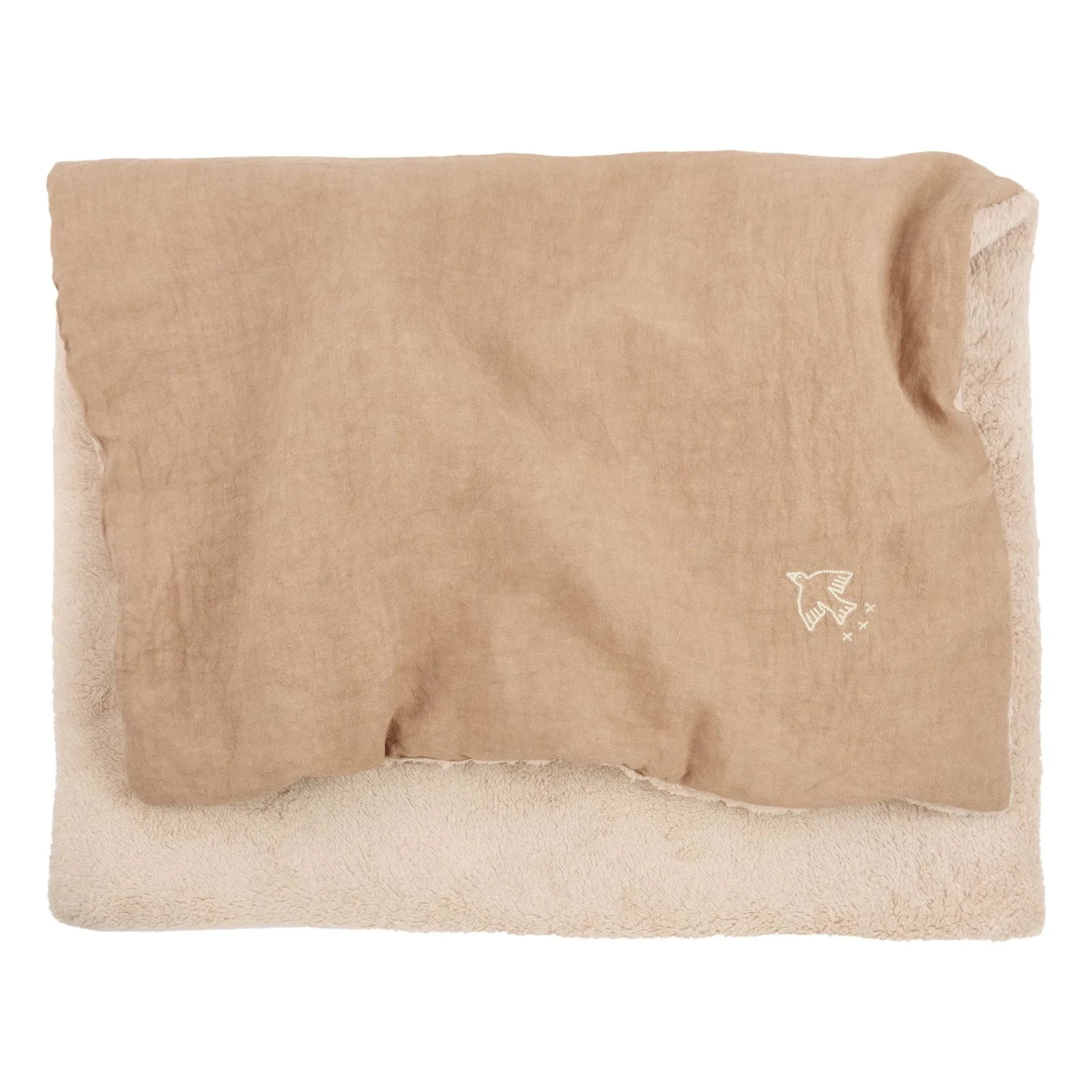 Nobodinoz - Embroidered Winter Blanket - French Linen | Sesame