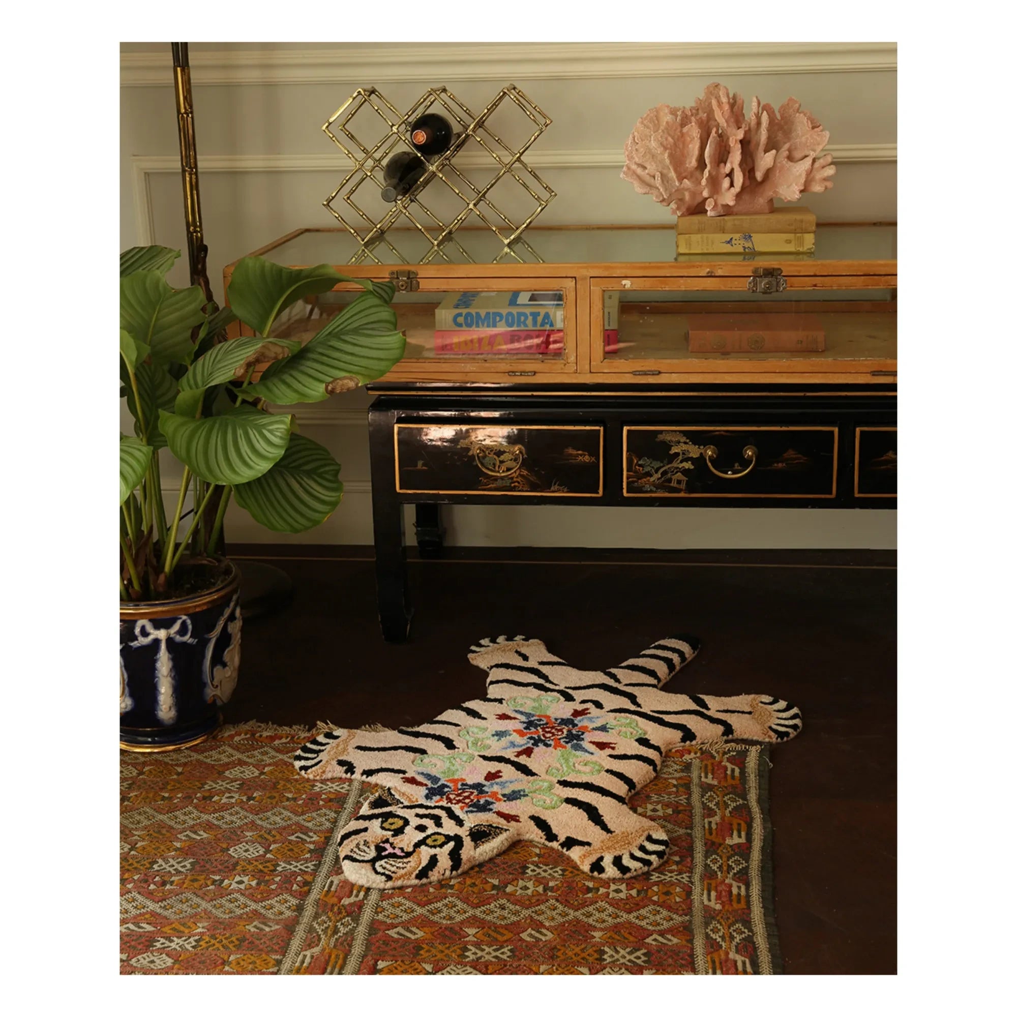 Doing Goods - Mahee Majestic Wool Tiger Rug | Peach