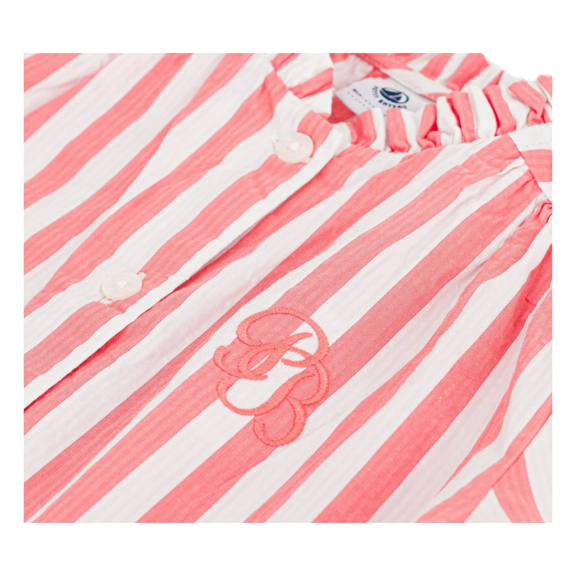 Petit Bateau - Striped Organic Cotton Blouse | Coral