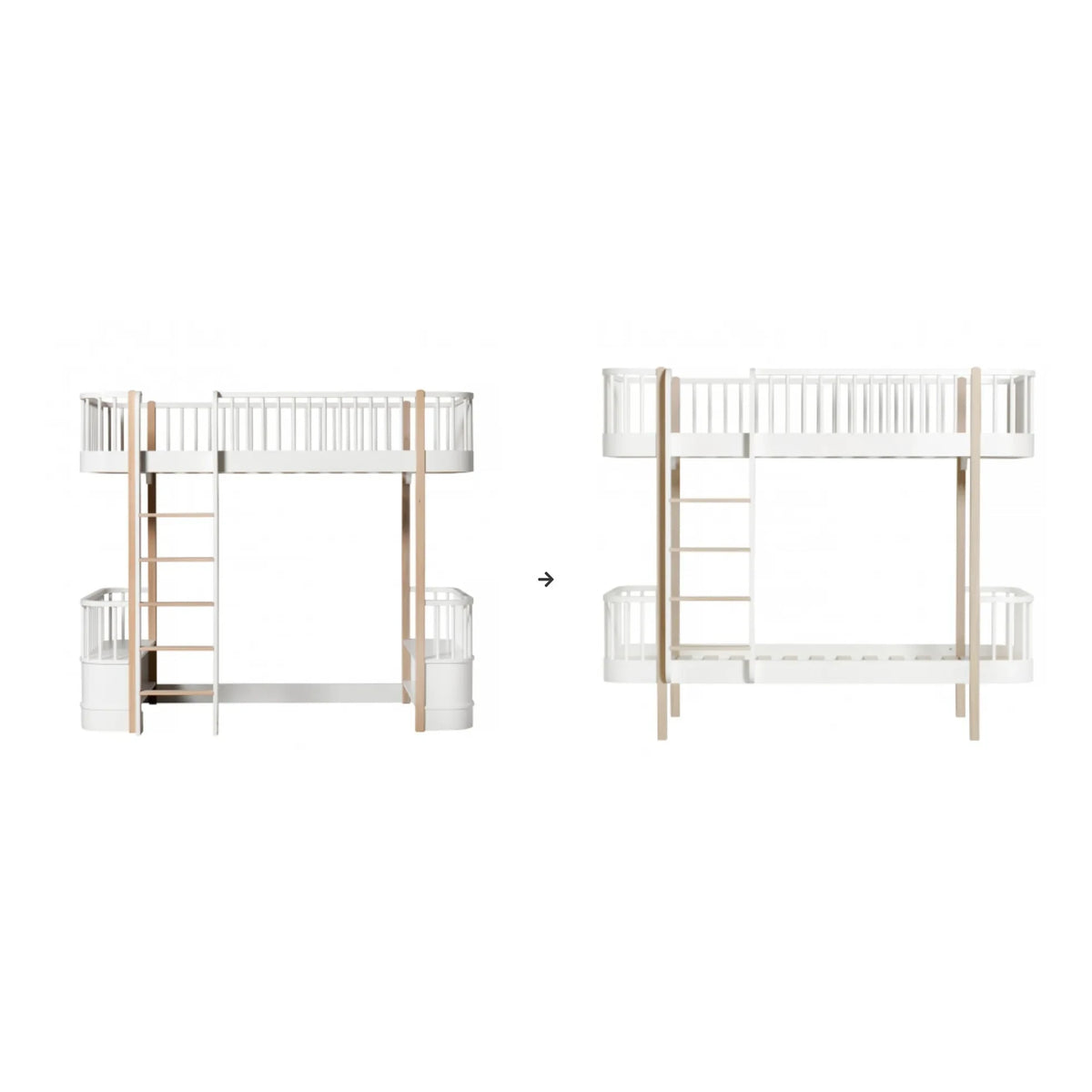 Oliver Furniture - Ranza Dönüştürme Kiti, Beyaz/Kayın
