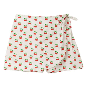 Fabula - Cherry Short Skirt | White