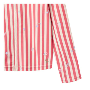 Wheat - Island Striped Recycled Fiber UV Protection Bath T-Shirt | Red