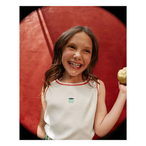 Goldie + Ace - Fitted Cotton Tank Top Apple | Ivory