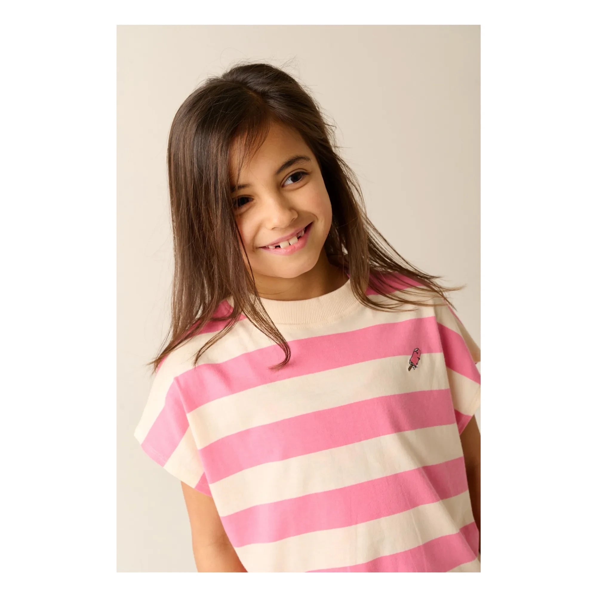 Tumble N'Dry - Colatina Oversized Striped Organic Cotton T-Shirt | Pink