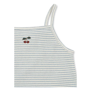 Konges Sløjd - Textured Roli Striped Organic Cotton Dress | Blue