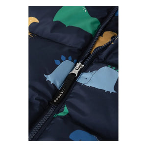Liewood - Polle Dinosaur Padded Coat Made from Recycled Fibers | Navy