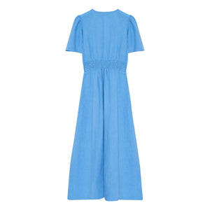 the new society - Melissa Linen Dress | Blue